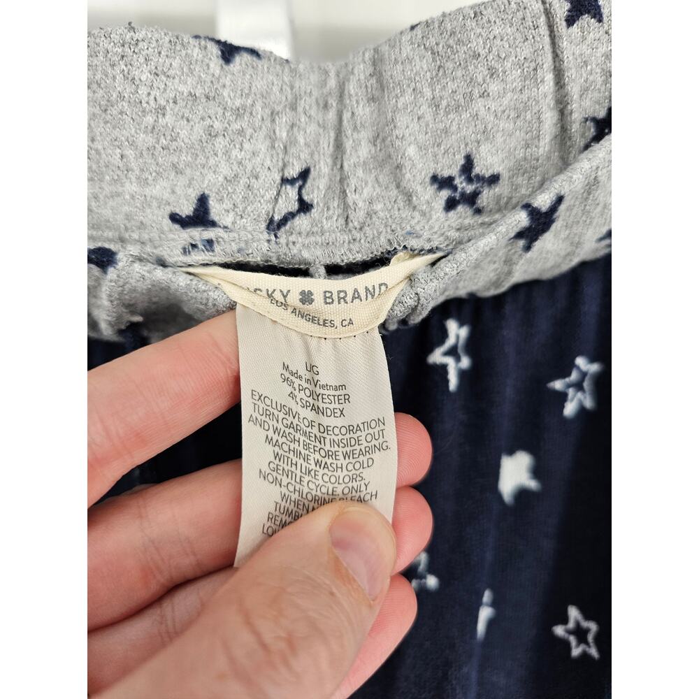 Lucky Brand Womens Sz L Pajama Lounge Pants Blue White Star Print - Picture 3 of 4